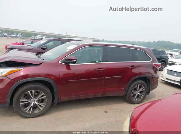 5TDJKRFH3GS308822 2016 TOYOTA HIGHLANDER Maroon Vista interior de 360 grados