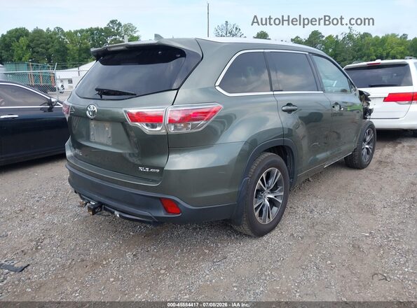 5TDJKRFH3GS324860 2016 TOYOTA HIGHLANDER Green უკანა მარჯვენა