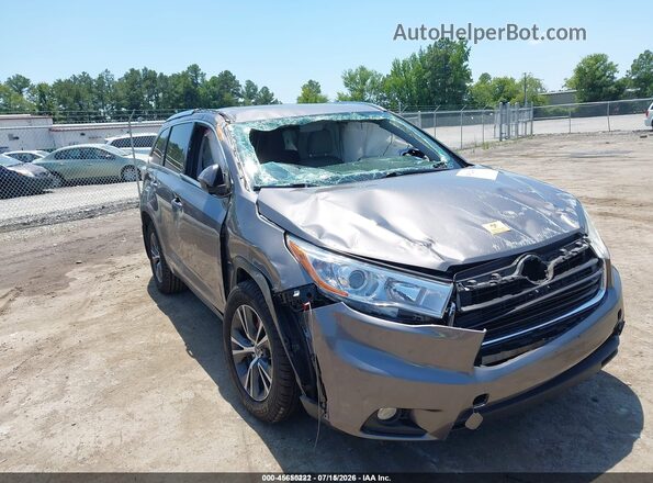 5TDJKRFH4GS265446 2016 TOYOTA HIGHLANDER Gray Вид спереду
