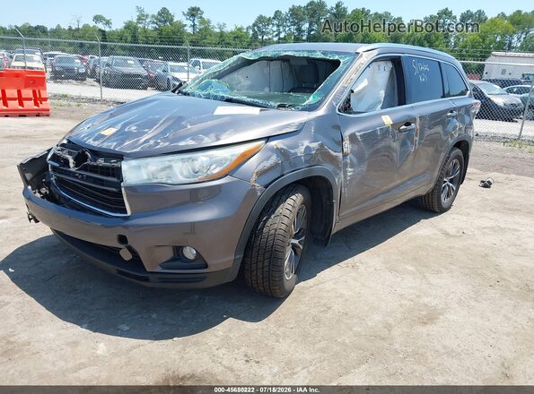 5TDJKRFH4GS265446 2016 TOYOTA HIGHLANDER Gray Передня ліва чверть