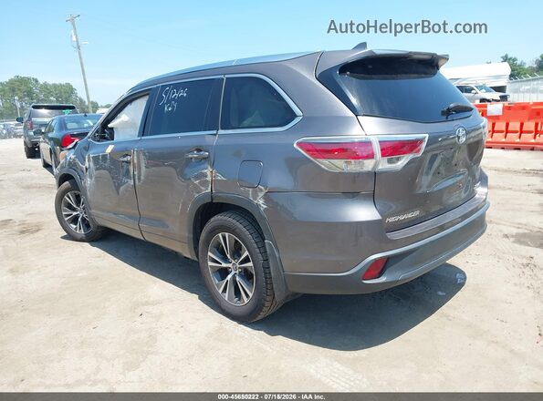 5TDJKRFH4GS265446 2016 TOYOTA HIGHLANDER Gray Задня ліва чверть