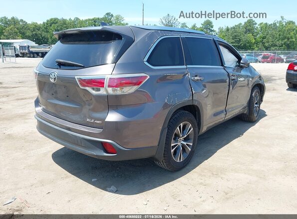 5TDJKRFH4GS265446 2016 TOYOTA HIGHLANDER Gray Задня права чверть
