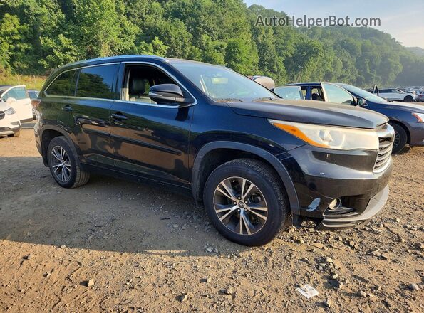 5TDJKRFH5GS290632 2016 TOYOTA HIGHLANDER Black წინა მარჯვენა