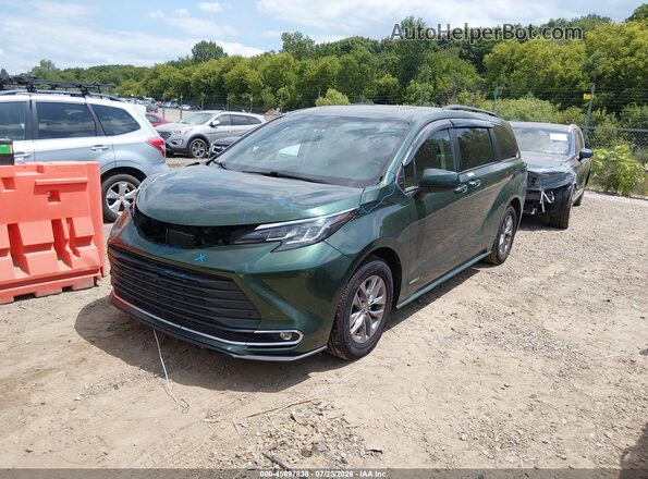 5TDJRKEC0MS071100 2021 TOYOTA SIENNA Green წინა მარცხენა ხედი სამი მეოთხედიდან
