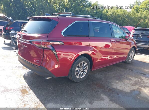 5TDJRKEC2MS055187 2021 TOYOTA SIENNA Red Задня права чверть