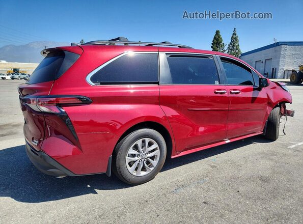 5TDJRKEC2NS089809 2022 TOYOTA SIENNA Red Rear right