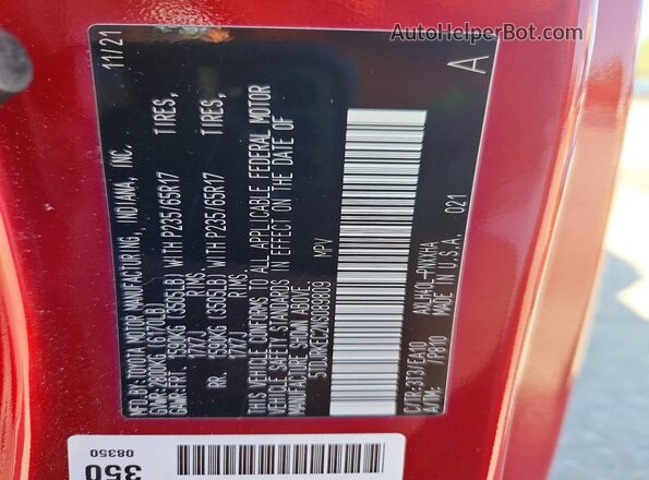 5TDJRKEC2NS089809 2022 TOYOTA SIENNA Red 360 interior view