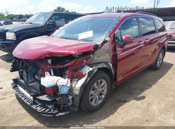 5TDJRKEC5MS032888 2021 TOYOTA SIENNA Red Առջևի ձախ երեք քառորդ տեսարան