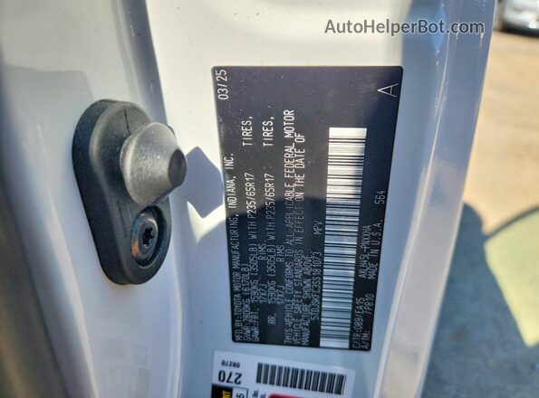 5TDJSKFC3SS181073 2025 TOYOTA SIENNA Белый Вид наклейки с VIN-кодом