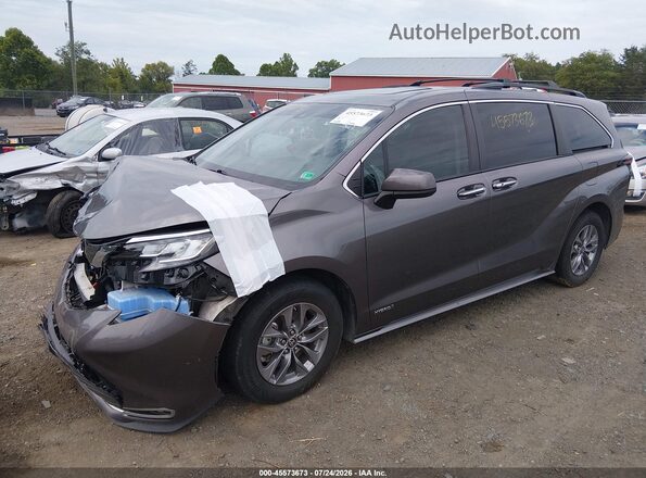 5TDJSKFC7MS023516 2021 TOYOTA SIENNA Gray წინა მარცხენა ხედი სამი მეოთხედიდან