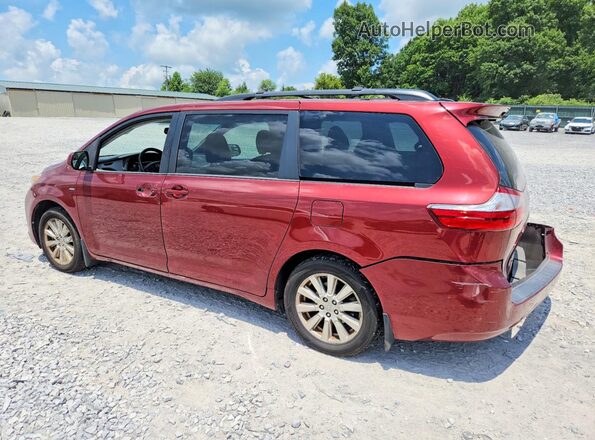 5TDJZ3DC8HS157543 2017 TOYOTA SIENNA Maroon Tył lewy