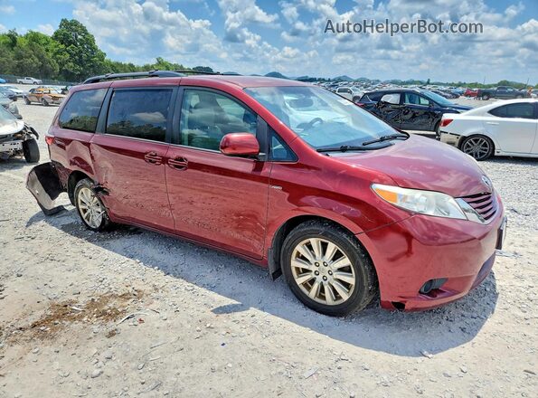 5TDJZ3DC8HS157543 2017 TOYOTA SIENNA Maroon Przód prawy
