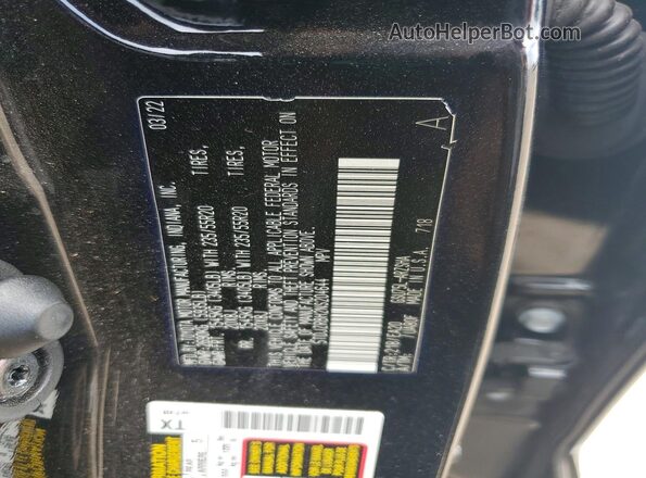 5TDJZRBH2NS204644 2022 TOYOTA HIGHLANDER Black Widok naklejki z numerem VIN