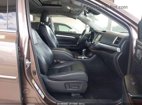 5TDJZRFH0HS374600 2017 TOYOTA HIGHLANDER Brown Widok wnętrza z przodu