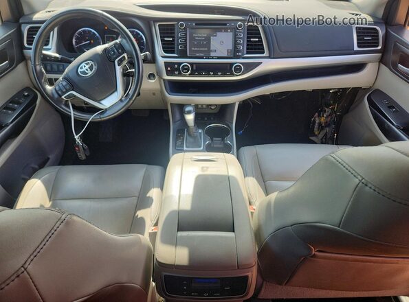 5TDJZRFH0HS385435 2017 TOYOTA HIGHLANDER Gray Առջևի վահանակի տեսք