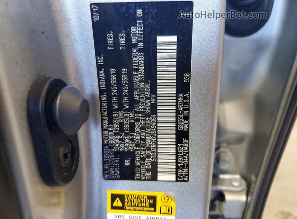 5TDJZRFH2JS494064 2018 TOYOTA HIGHLANDER Silver Vista del compartimento del motor