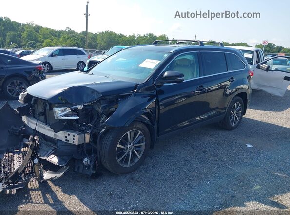 5TDJZRFH2KS565183 2019 TOYOTA HIGHLANDER Black Առջևի ձախ երեք քառորդ տեսարան