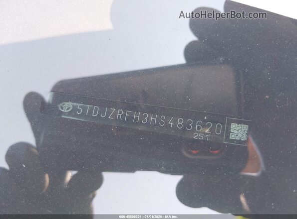 5TDJZRFH3HS483620 2017 TOYOTA HIGHLANDER Синий 