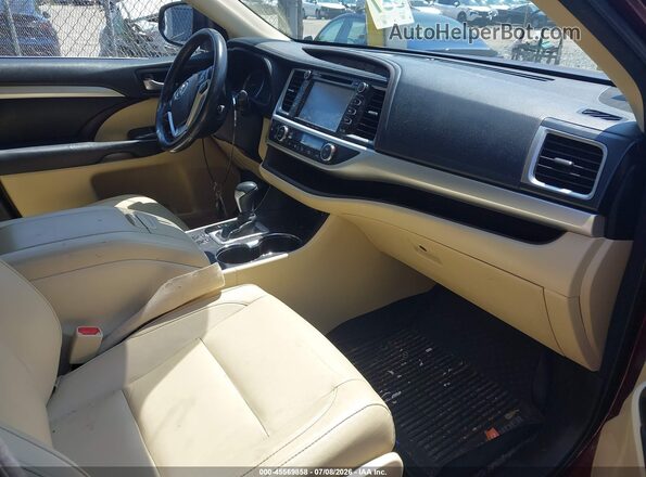 5TDJZRFH3JS809065 2018 TOYOTA HIGHLANDER Burgundy Vista interior delantera