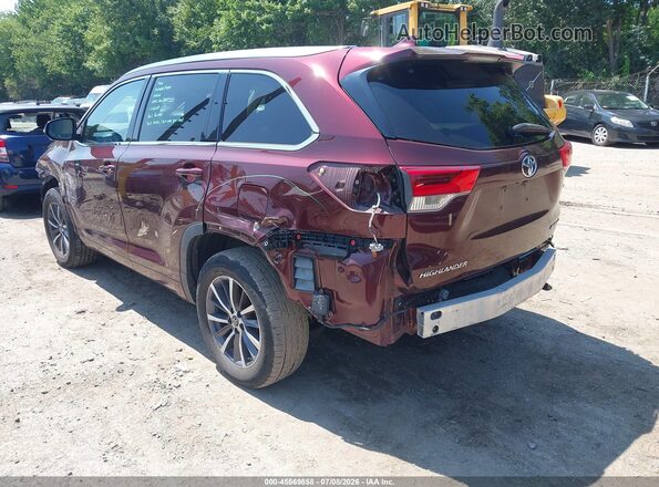 5TDJZRFH3JS809065 2018 TOYOTA HIGHLANDER Burgundy Trasero izquierdo