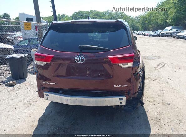 5TDJZRFH3JS809065 2018 TOYOTA HIGHLANDER Burgundy 