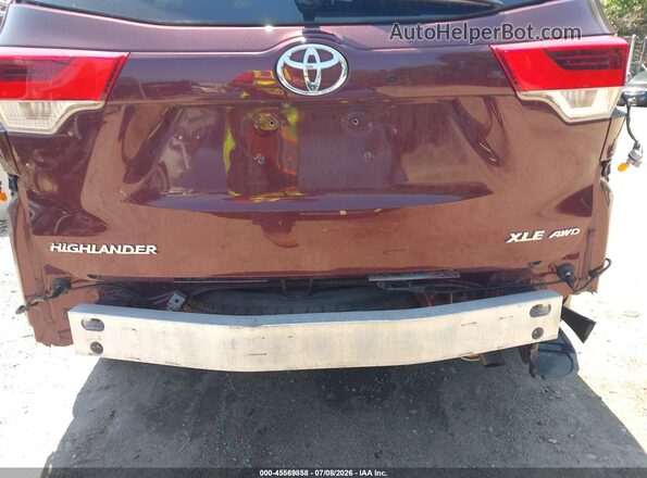 5TDJZRFH3JS809065 2018 TOYOTA HIGHLANDER Burgundy 