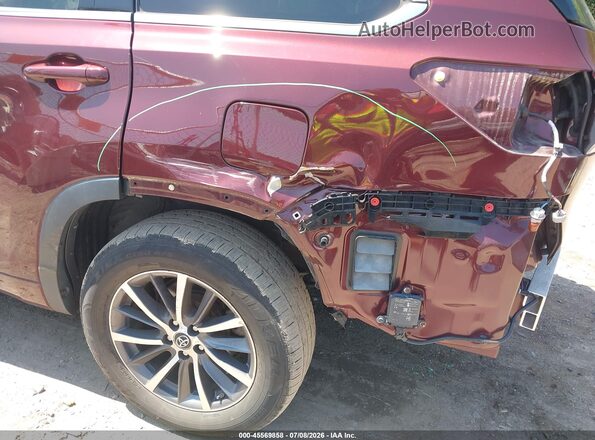 5TDJZRFH3JS809065 2018 TOYOTA HIGHLANDER Burgundy 