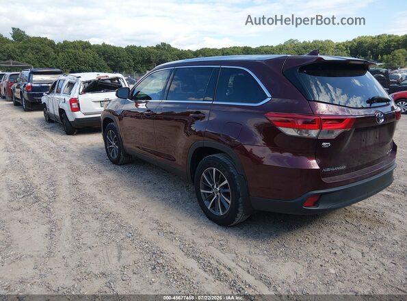 5TDJZRFH3KS965138 2019 TOYOTA HIGHLANDER Maroon Tył lewy