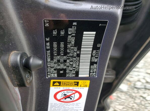 5TDJZRFH4HS415407 2017 TOYOTA HIGHLANDER Gray VIN sticker view