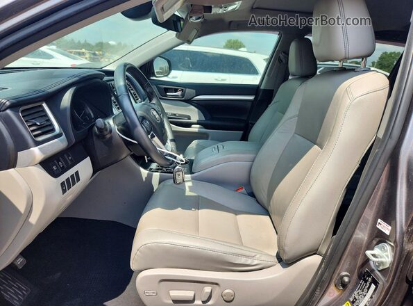 5TDJZRFH4KS622211 2019 TOYOTA HIGHLANDER Серый Вид салона спереди