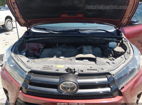 5TDJZRFH4KS975791 2019 TOYOTA HIGHLANDER Красный Вид сзади