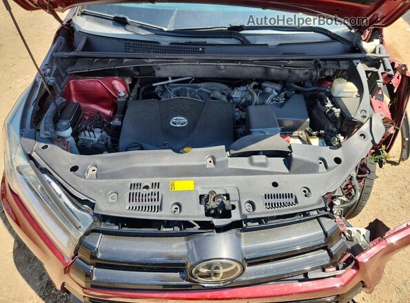 5TDJZRFH5HS448688 2017 TOYOTA HIGHLANDER Burgundy Widok komory silnika