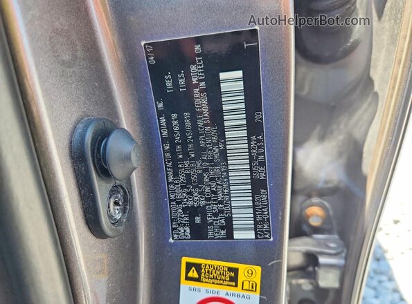 5TDJZRFH6HS414193 2017 TOYOTA HIGHLANDER Серый Вид наклейки с VIN-кодом