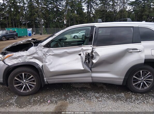 5TDJZRFH6JS524506 2018 TOYOTA HIGHLANDER Silver Вид спереду