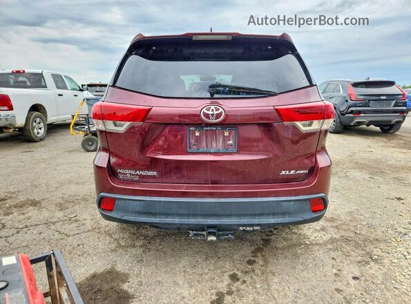 5TDJZRFH6JS888120 2018 TOYOTA HIGHLANDER Бордовый Вид сзади