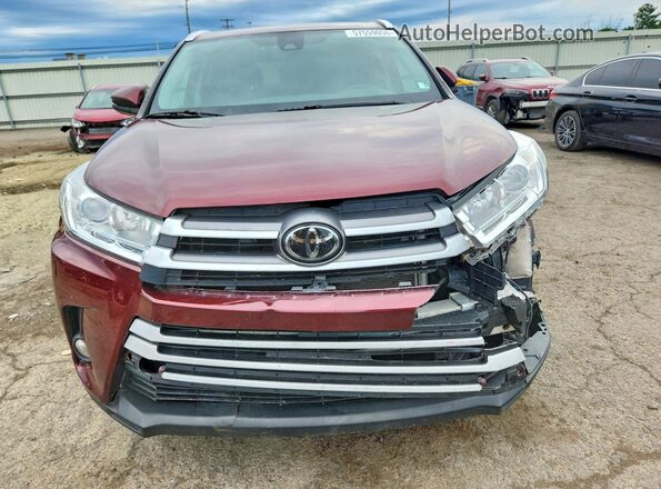 5TDJZRFH6JS888120 2018 TOYOTA HIGHLANDER Бордовый Вид спереди