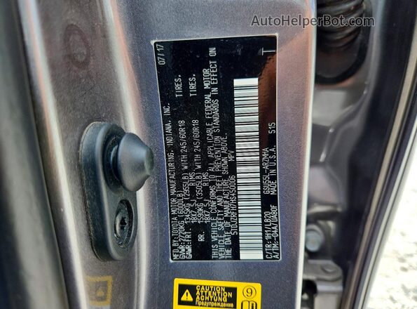 5TDJZRFH7HS450006 2017 TOYOTA HIGHLANDER Gray Вид наклейки з VIN-кодом
