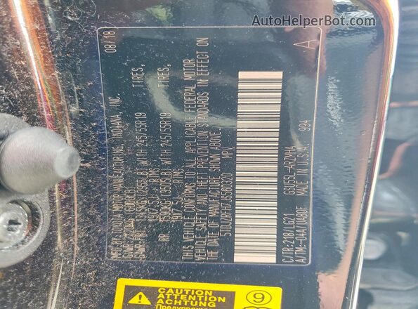 5TDJZRFH7JS560320 2018 TOYOTA HIGHLANDER Черный Вид наклейки с VIN-кодом