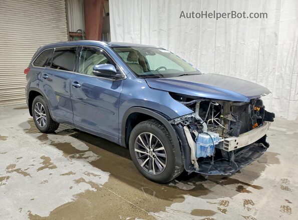 5TDJZRFH7JS806668 2018 TOYOTA HIGHLANDER Blue Delantero derecho