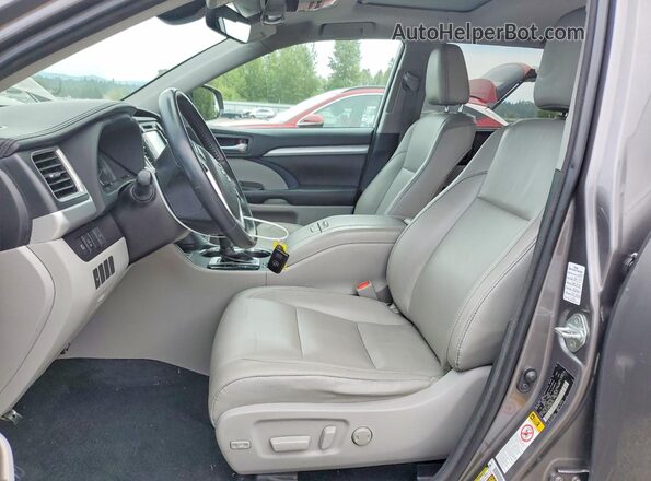 5TDJZRFH8JS552971 2018 TOYOTA HIGHLANDER Gray Widok wnętrza z przodu