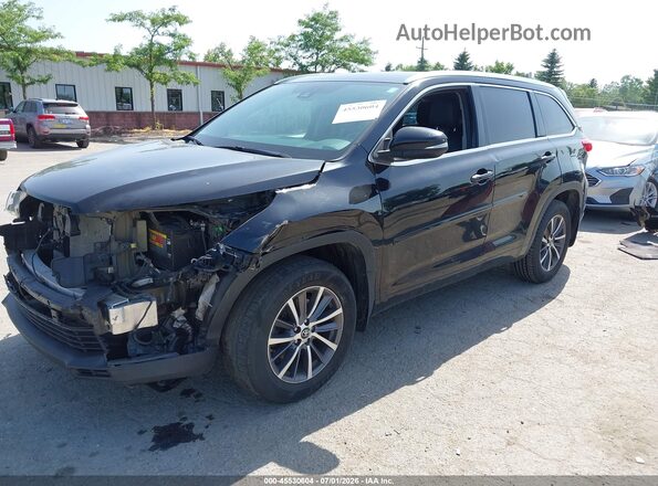 5TDJZRFH8JS825911 2018 TOYOTA HIGHLANDER Black წინა მარცხენა ხედი სამი მეოთხედიდან