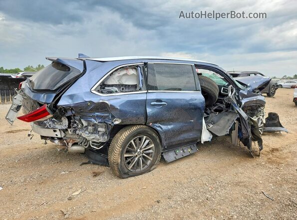 5TDJZRFH8JS844507 2018 TOYOTA HIGHLANDER Blue Rear right
