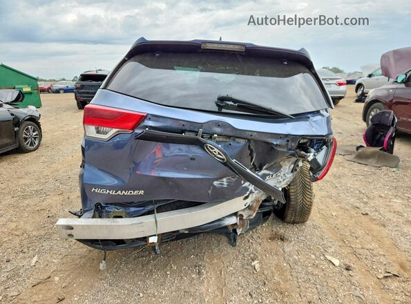 5TDJZRFH8JS844507 2018 TOYOTA HIGHLANDER Blue Rear view