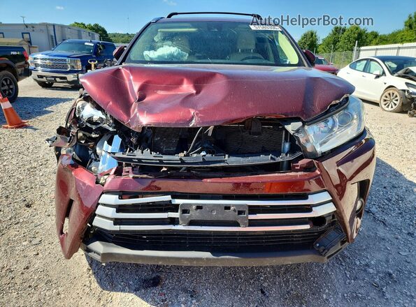 5TDJZRFH8JS906150 2018 TOYOTA HIGHLANDER Maroon Դիմացի տեսք