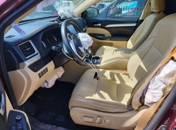 5TDJZRFH8JS906150 2018 TOYOTA HIGHLANDER Maroon Սալոնի դիմացի տեսք