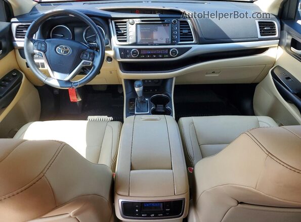 5TDJZRFH8KS704247 2019 TOYOTA HIGHLANDER Бордовый Вид панели приборов