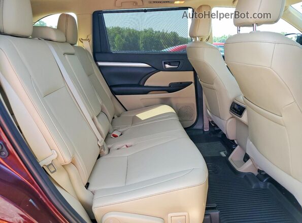 5TDJZRFH8KS704247 2019 TOYOTA HIGHLANDER Бордовый Вид задней части салона
