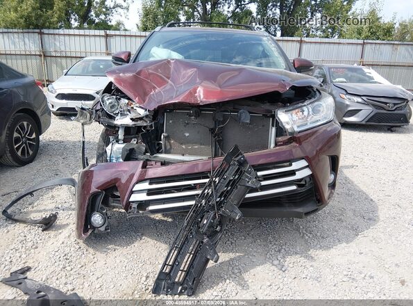 5TDJZRFH8KS708041 2019 TOYOTA HIGHLANDER Burgundy Դիմացի տեսք