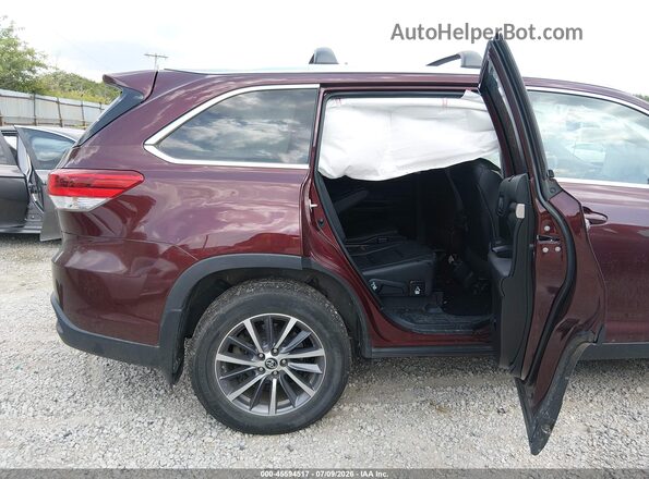 5TDJZRFH8KS708041 2019 TOYOTA HIGHLANDER Burgundy VIN կոդի պիտակի տեսք
