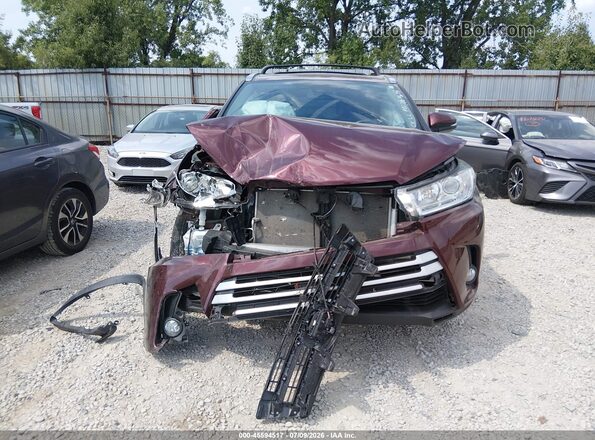5TDJZRFH8KS708041 2019 TOYOTA HIGHLANDER Burgundy Սարքավորումների վահանակի տեսք